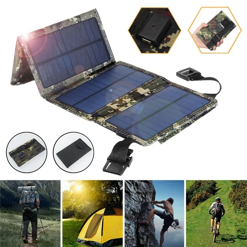 

Portable Solar Panel With 4 Solar Panels 10a-60a Controller 20w Sunlight Generator Solar Charger Charger Outdoor Battery Supply