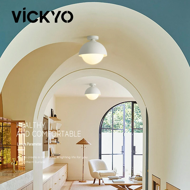 

VICKYO Nordic Ceiling Lamp Led Round Light Fixtures Home Decoration Indoor Lighting Kitchen Bedroom Dining Living Room Corridor