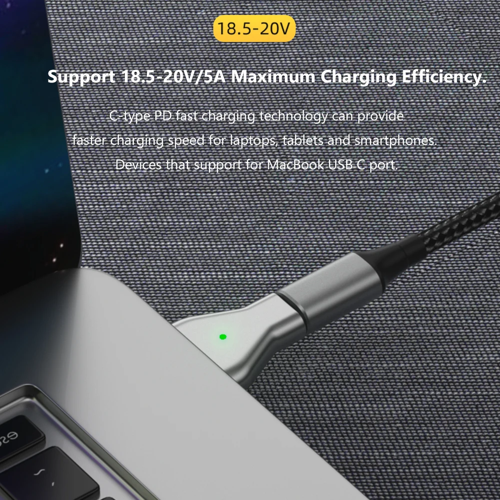 Новинка Магнитный адаптер USB C типа C/DC5521 с гнездом на Magsafe 1 2 разъем PD для быстрой