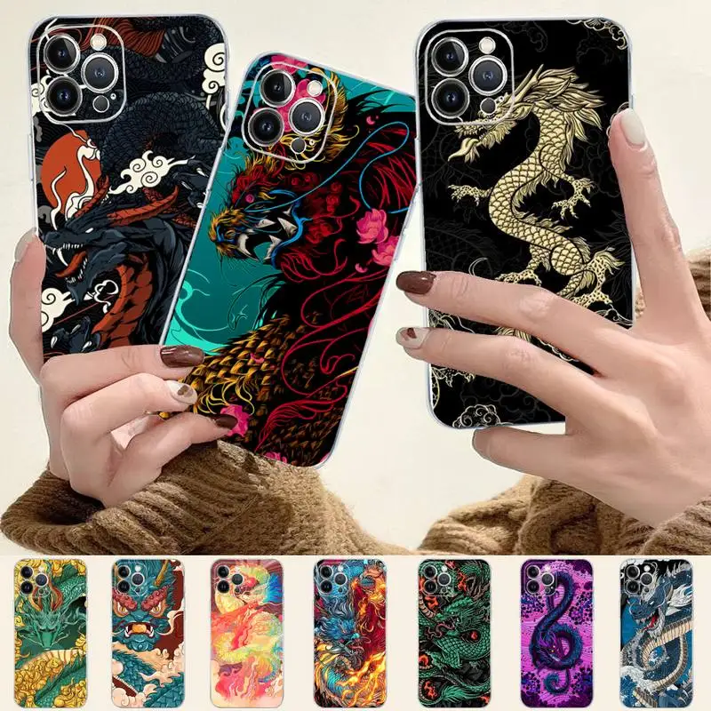 

Fashion Cute Dragon God Phone Case For iPhone 8 7 6 6S Plus X SE 2020 XR XS 14 11 12 13 Mini Pro Max Mobile Case