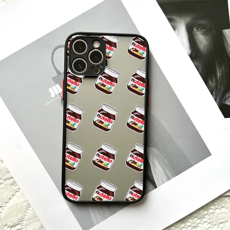Мягкий силиконовый матовый Жесткий Чехол Kawaii Nutella для iphone 7 8 plus x xs xr 11 12 13 mini Pro max |