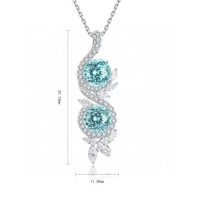Модное колье с сапфировым кулоном 7 03 карат из серебра 925 пробы