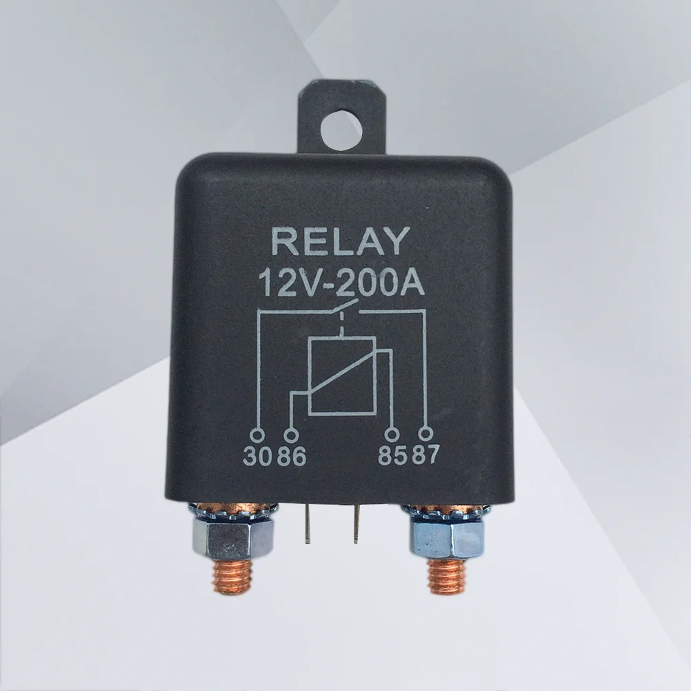 

200A Starting Relay On/Off Car Auto Power Switch Plastic Isolator Relay Automotive Relays Contactor for Car Mower (Black)