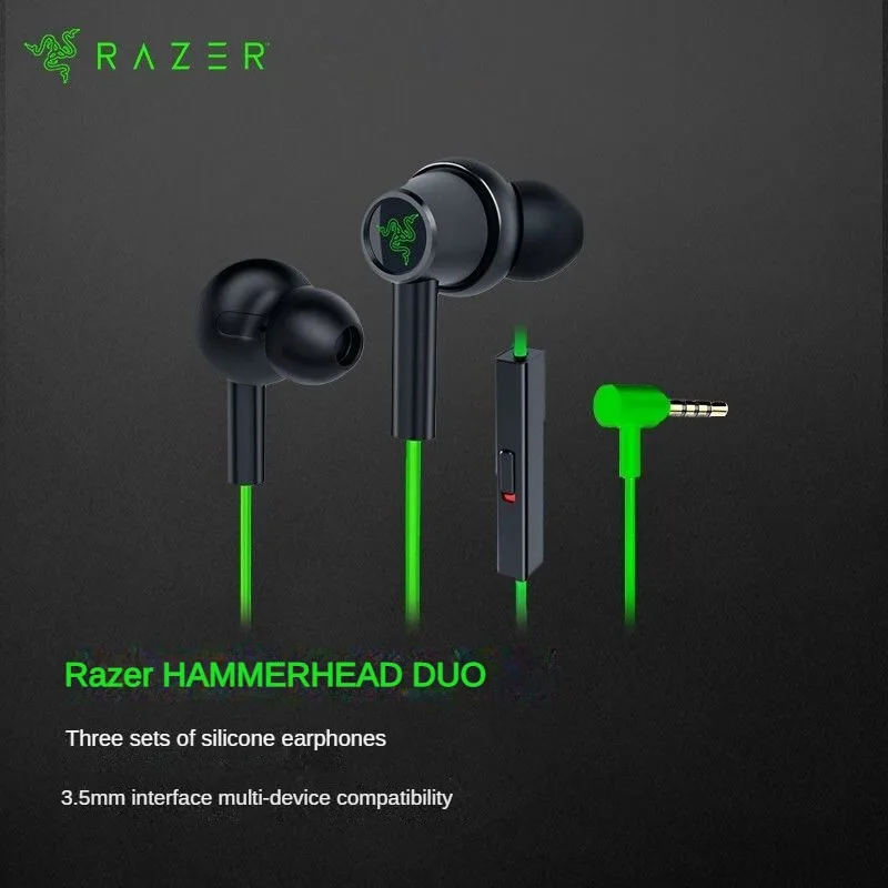 Игровые наушники-вкладыши Razer Двухъядерные 3 5 мм с микрофоном