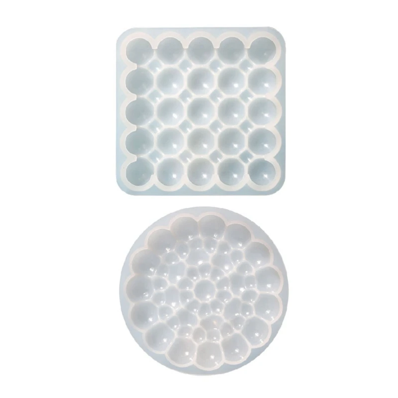 

E9LC Silicone Mold Cup Mat Epoxy Mold Round Square Tray Molds Home Table Ornament
