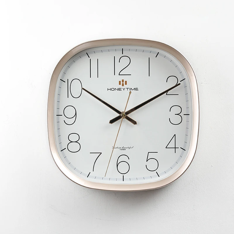 Золотые настенные часы современный дизайн квадратные для гостиной домашний