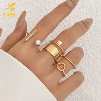 vintage pearl ring 5pcs korean jewelry woman large rings most sold novelties gift for girlfriend fast and free shipping