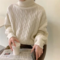 loose and casual all match lazy wind fashion trend simple solid color long sleeved autumn and winter new knitted sweater