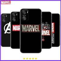 marvel logo luxury phone case for xiaomi redmi 11 lite pro ultra 10 9 8 mix 4 fold 10t black cover silicone back prett