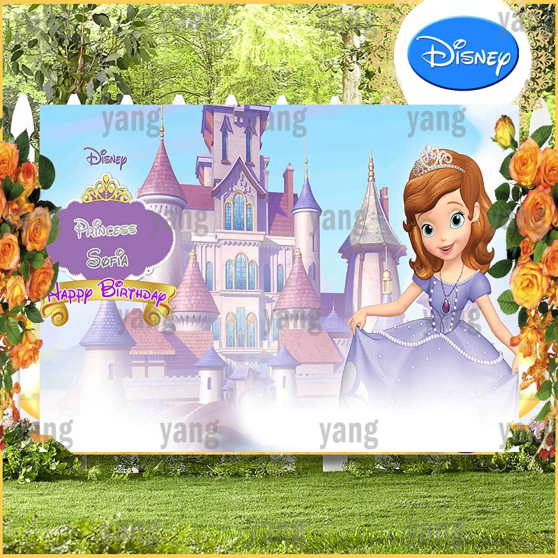 Disney Princess Cute Baby Shower Sofia Birthday Party Backgrounds Decoration Banner Luxurious Dream Castle Photography Backdrop