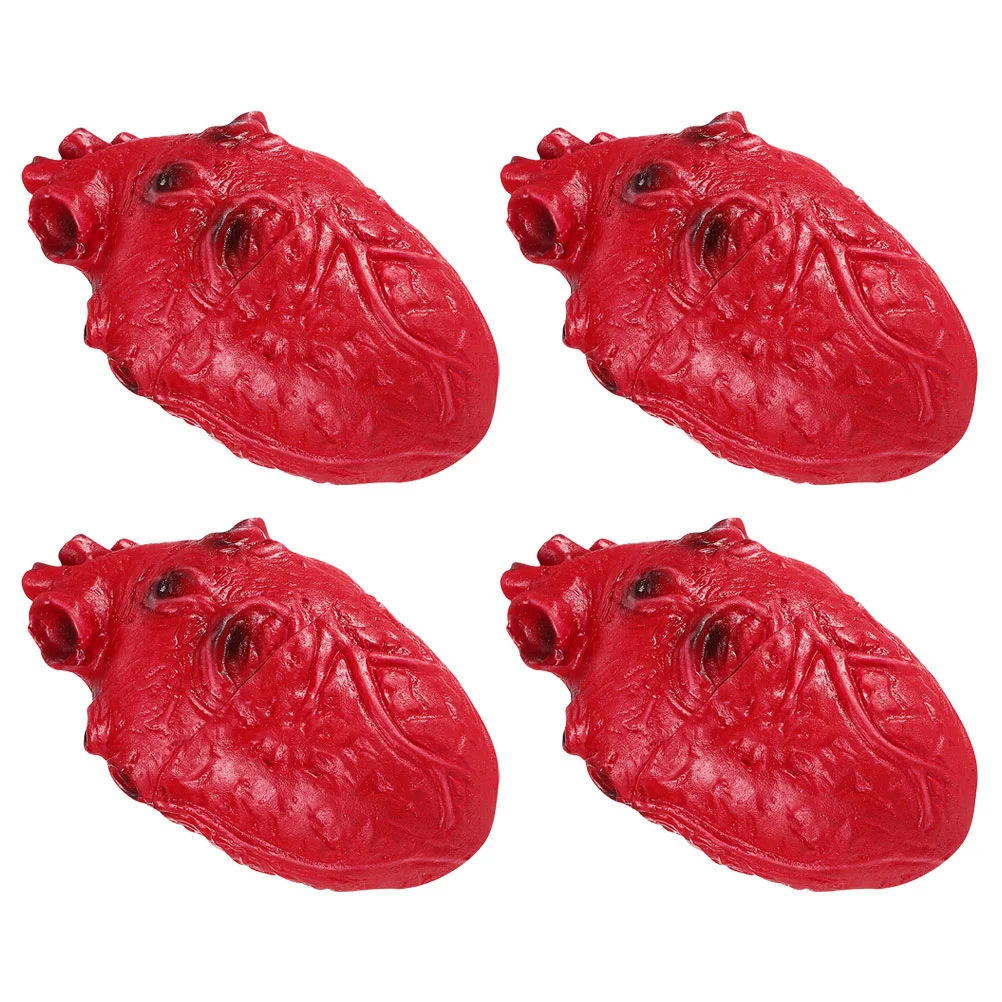 

4pcs Realistic Heart Models Halloween Party Scary Prank Heart Props
