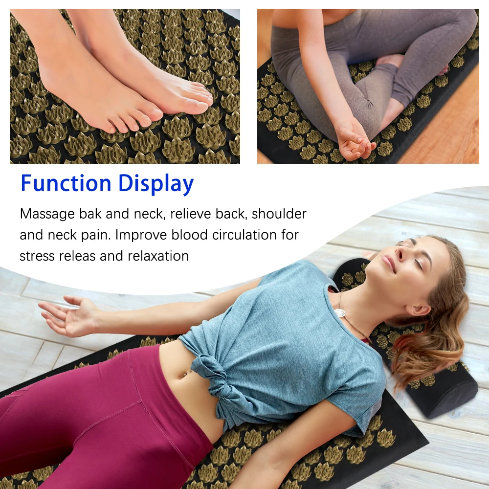 

Massager Cushion Shakti Mat Massage Yoga Mat Acupressure Relieve Stress Back Body Pain Spike Mat Acupuncture Massage Mat