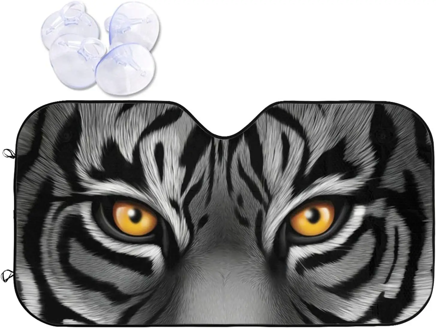 

Funny Tiger Eye Car Sun Shade for Windshield Foldable Front Window Sunshade Shield Cover Protector Sunshade Your Vehicle Cool