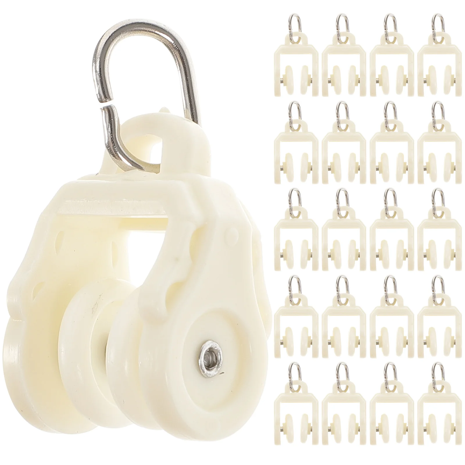 

50 Pcs Pulley Curved Track Curtain Rail Runners Wheel Ceiling Hooks Roller Rollers Cloth Blinds Fittings