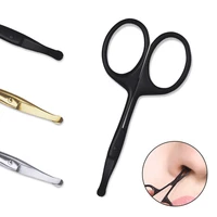 stainless steel makeup scissors small nose hair scissor rounded eyebrow eyelashes epilator face hair removal tools