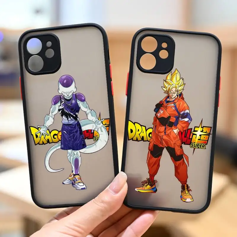 

D-Dragon-Ball Z Super DBZ Phone Case For IPhone 12 11 13 Pro Max X XR XS SE2020 6s 7 8 Plus Hard Shockproof Black Cover Case