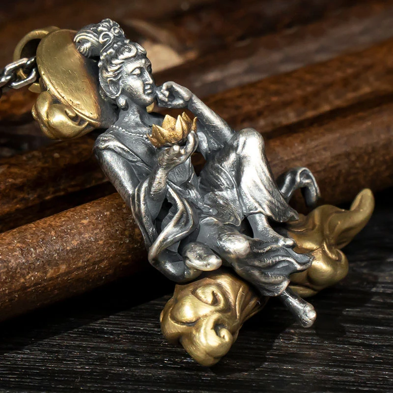 Новые ретро ручной работы ожерелья серебряных мужских кулонов Святого Натального Зодиака Гуанин женские ювелирные аксессуары.