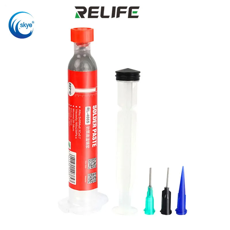

RELIFE RL-404S 403S 406S Soldering Paste Lead-Free Low Medium High Temperature Solder Paste PCB Repair Syringe Welding Flux