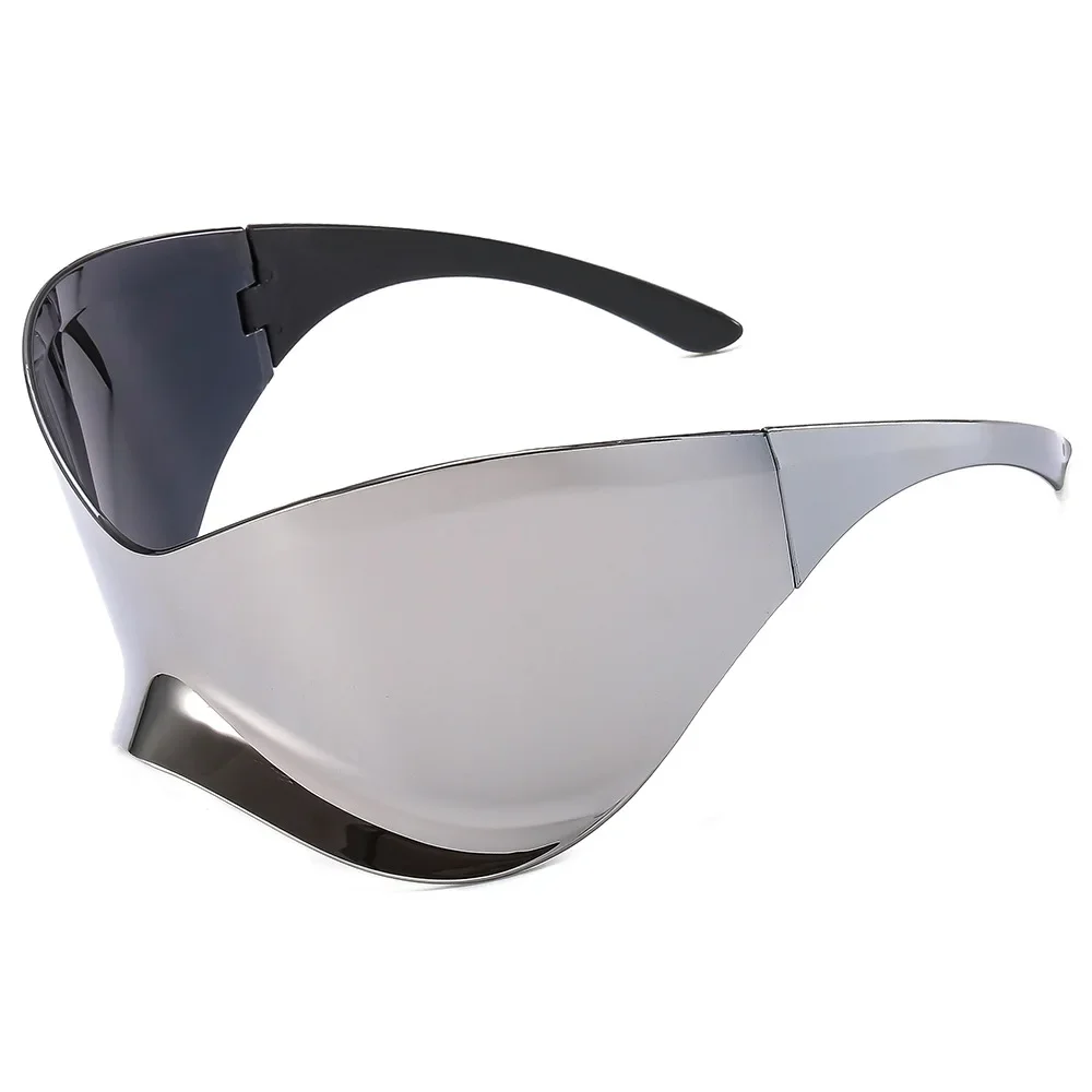 Панк Y2K солнцезащитные очки для женщин и мужчин потому что большие спортивные