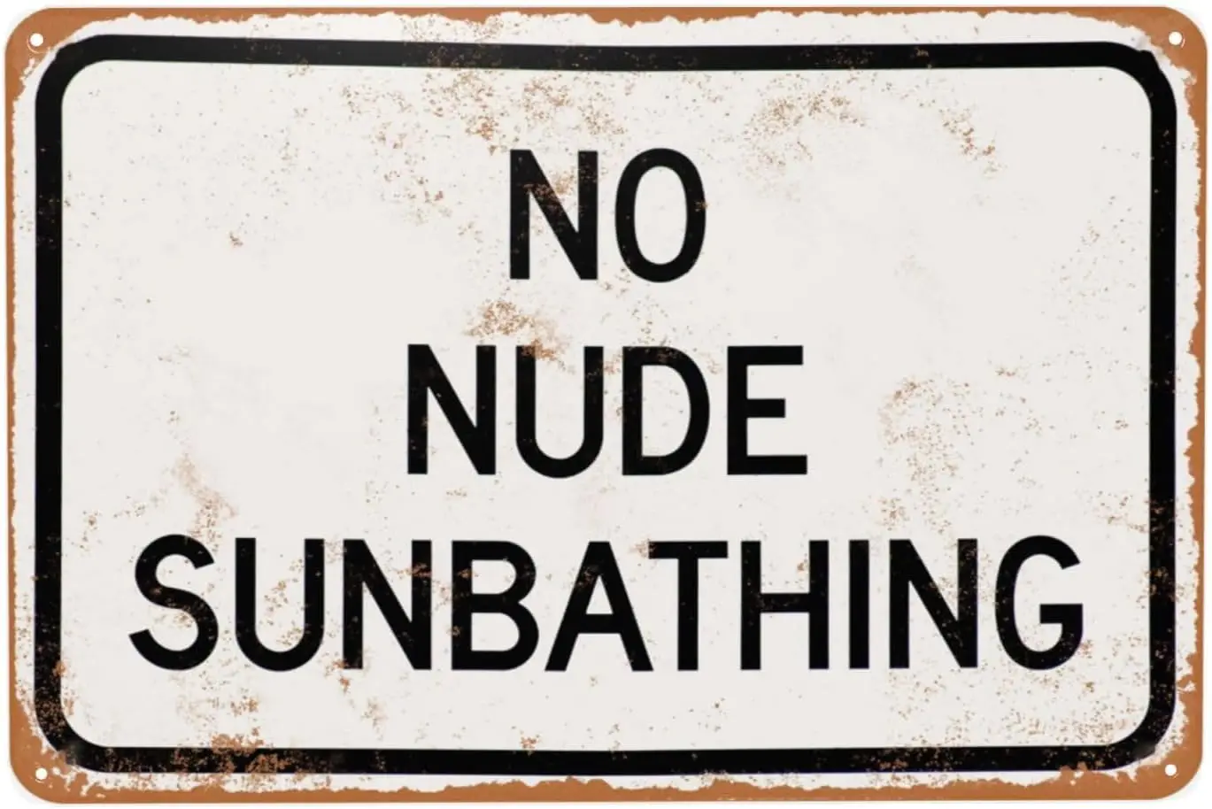 

Винтажная металлическая вывеска No Nude Sunbathing