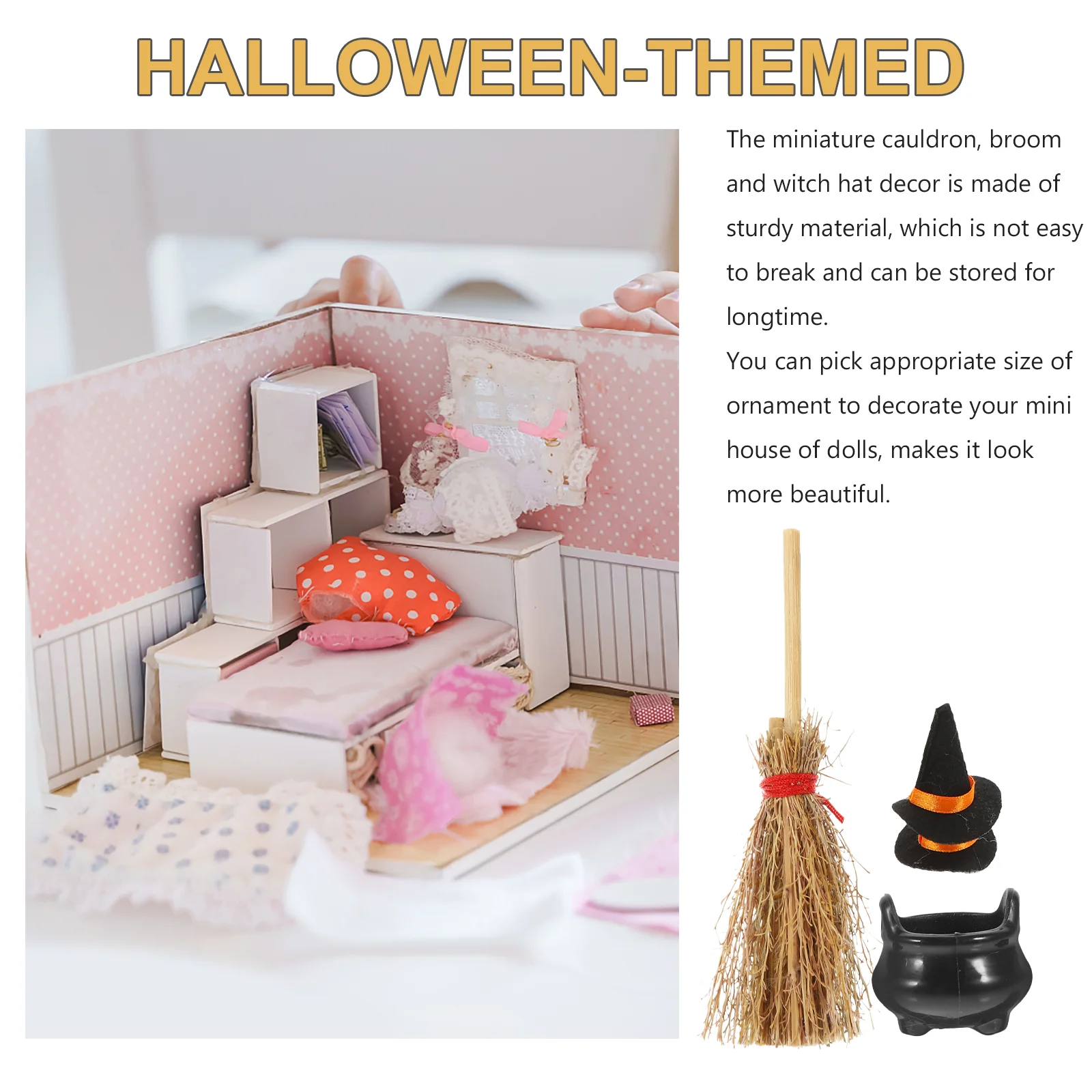 Хэллоуин гном шляпа ведьма ведро набор украшение для кукольного дома
