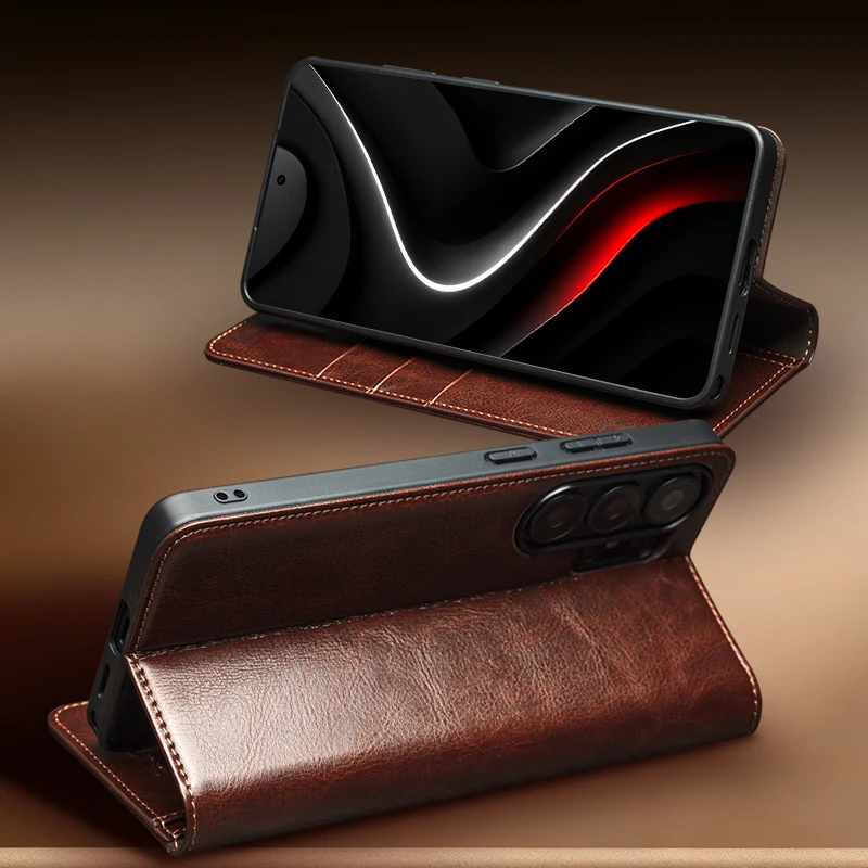 Фото Чехол для телефона из натуральной кожи для Samsung Galaxy S26 S25 S24 S23 S22 Plus Ultra Business Style Fashion Luxury с отделениями для карт №4