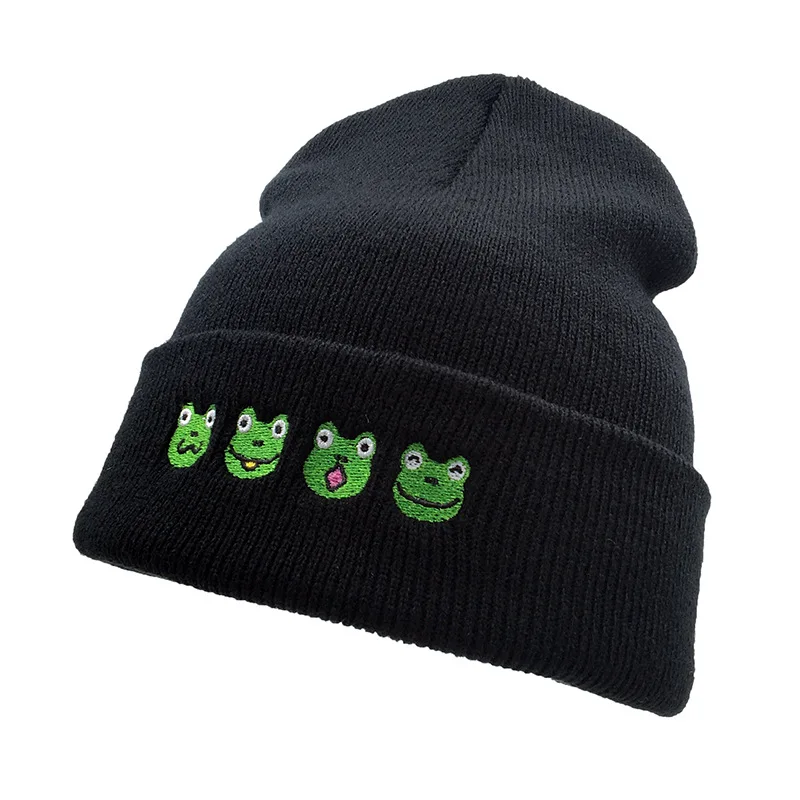 

Lovely Animal Frog Embroidery Beanies Women Autumn Winter Warm Hat Caps For Men Knitted Bonnet Boy Girl Gift