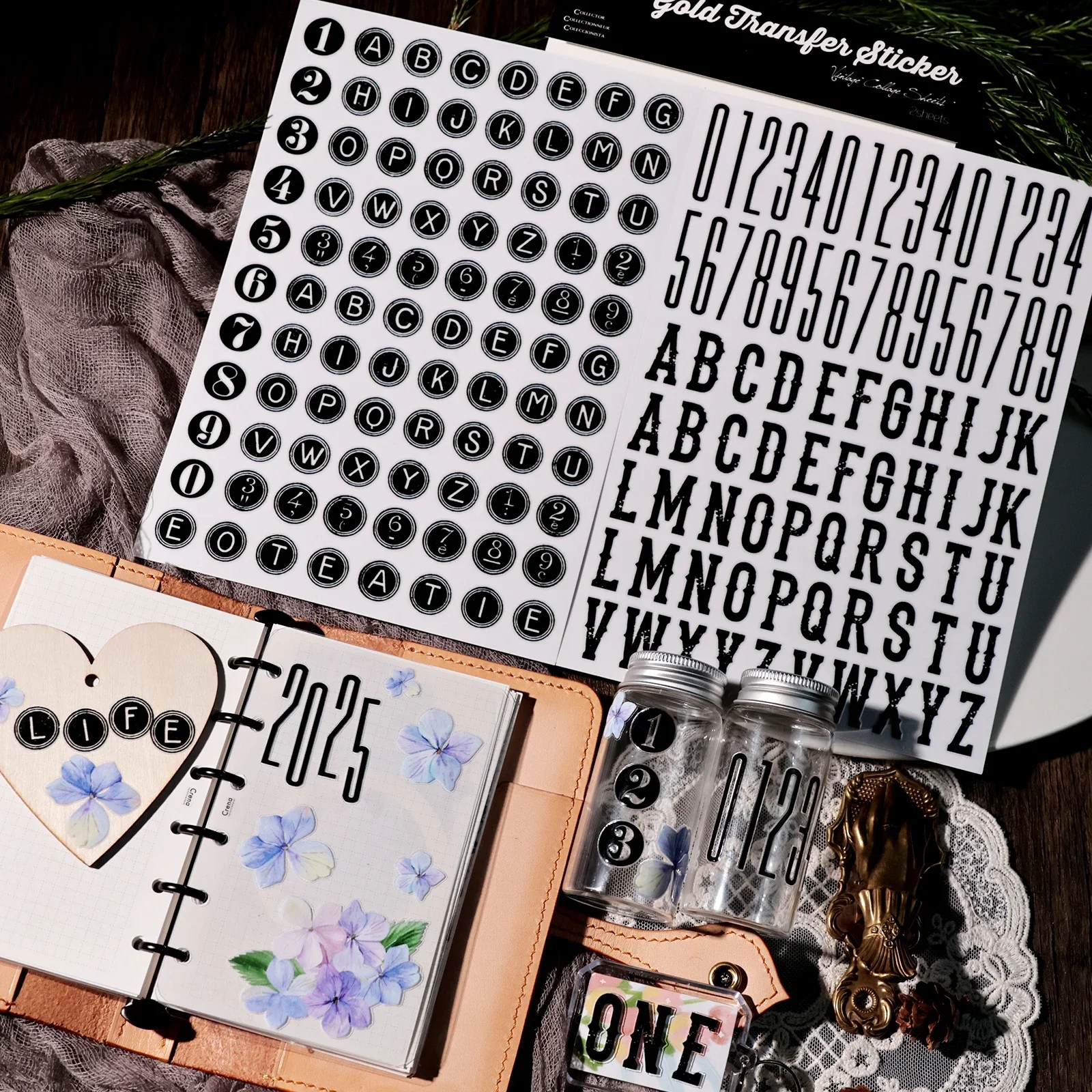 2 листа наклейки с алфавитом и фразой мусорный журнал черные для рукоделия альбом