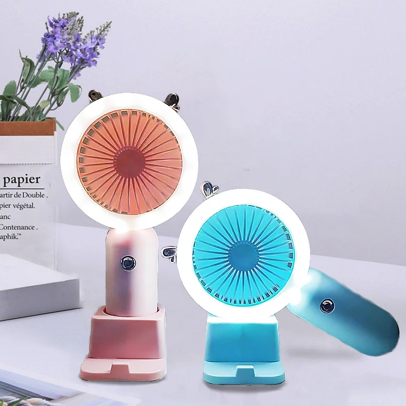 

Portable Fan USB Rechargeable Mini Fan With Three-speed Electric Hand Fans For Home And Travel Camping Night Light Cooler