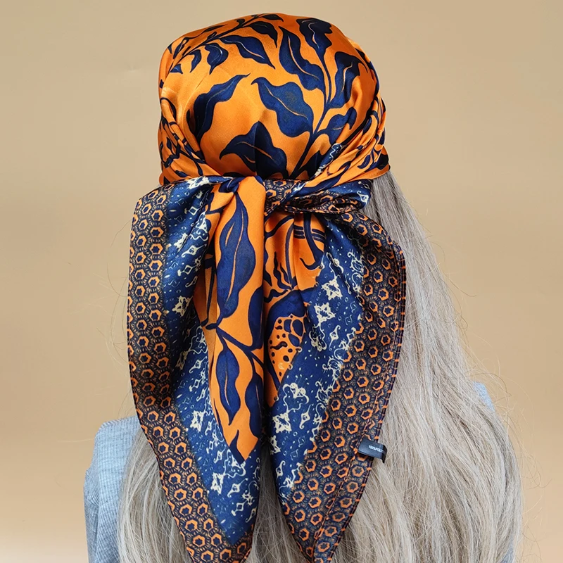 

Popular Sunscreen Beach Kerchief Women The Four Seasons Scarves 2023 New Style Square Headscarf Luxury Design 70X70CM Silk Hijab