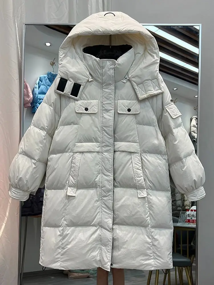 

Women Long Down Jacket New Casual Style White Duck Down Jackets Autumn Winter Coats And Parkas Female Outwear
