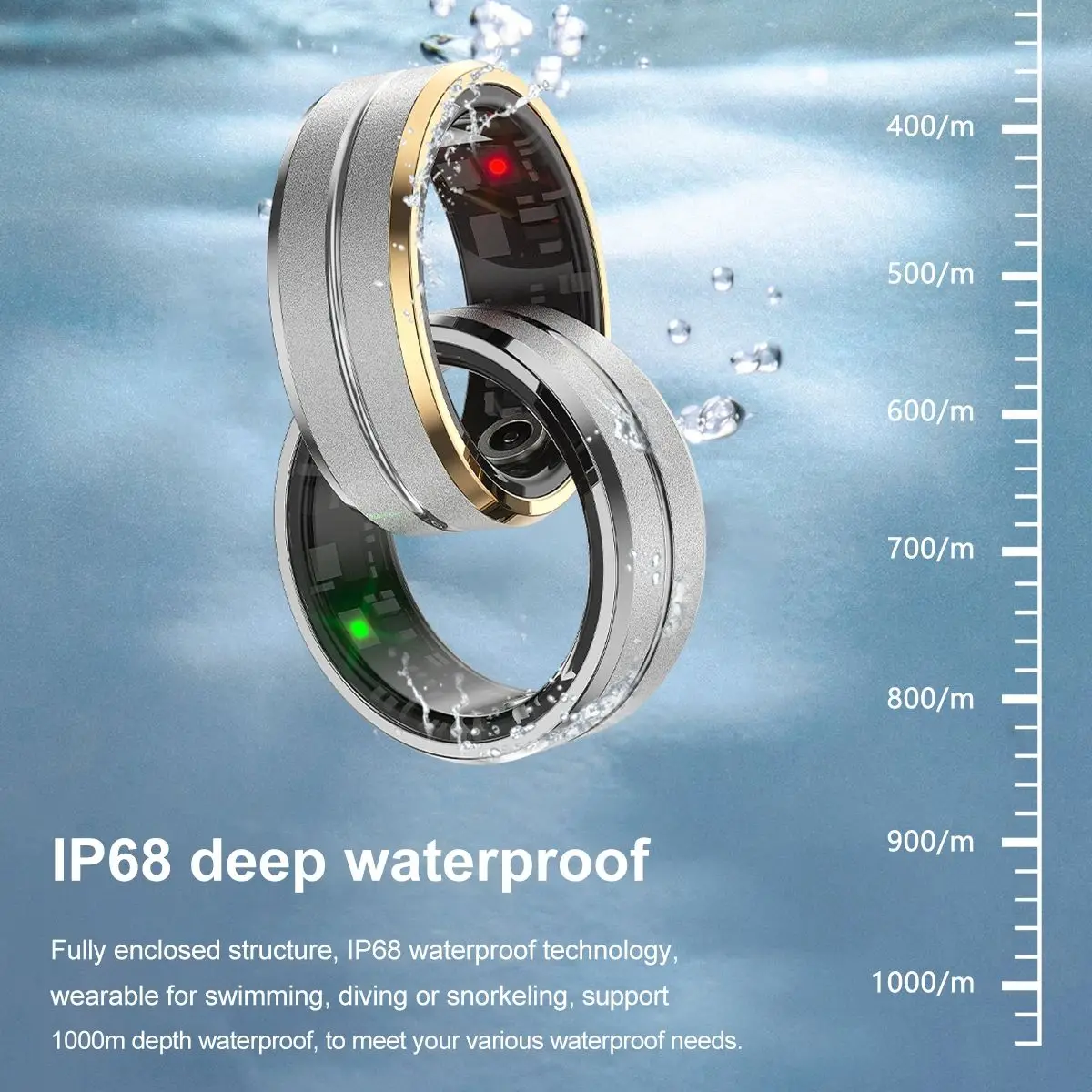 Amzmax Умное Фитнес-кольцо Для Мужчин И Женщин Мониторинг Сердечного Ритма Сна Ip68