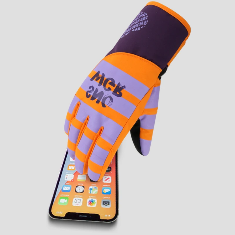 Женские водонепроницаемые зимние лыжные перчатки с тепловой подкладкой для