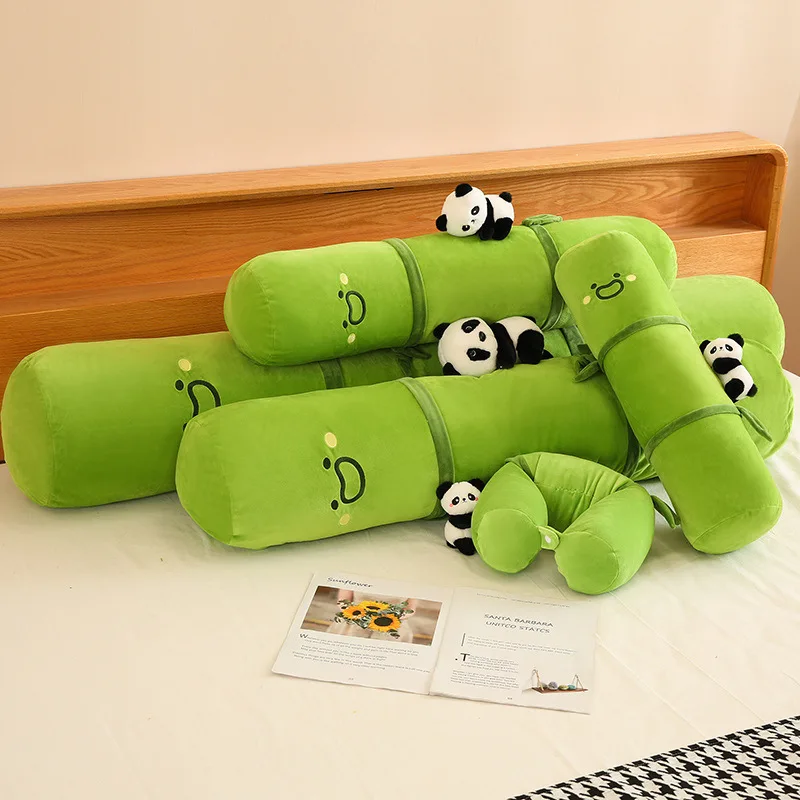 

New Plush Toy Cartoon Bamboo Tube Panda Throwing Pillow Neck Pillow Lunch Rest Sleeping Home Sleeping Long Pillow Gift Boy Girl