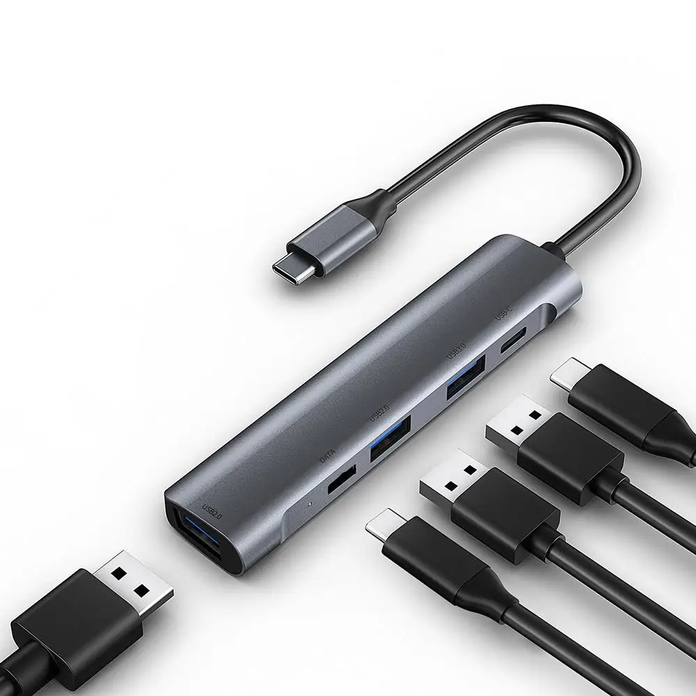 

Зарядка Pd 5 в 1 Type-c до 60 Вт + передача данных Dp + док-станция Usb3.0 адаптер для PS4 PS5 Nintendo Switch ноутбука