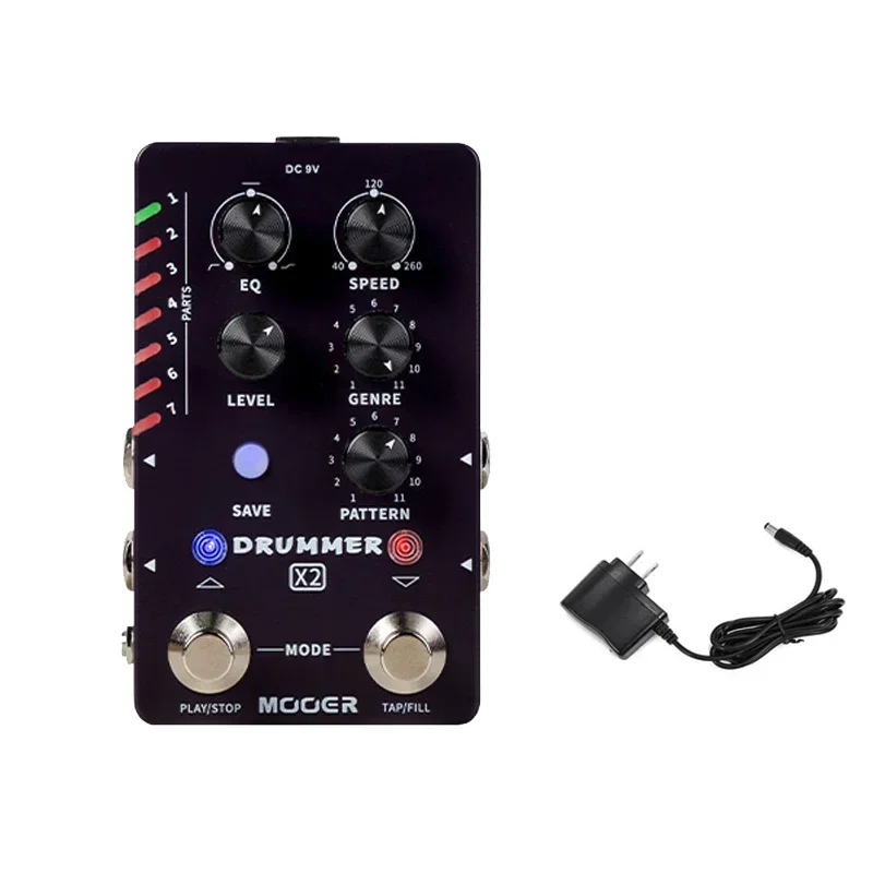 Mooer Drummer X2 Стерео барабанная машина Педаль эффектов с функцией наполнения TAP TEMPO EQ