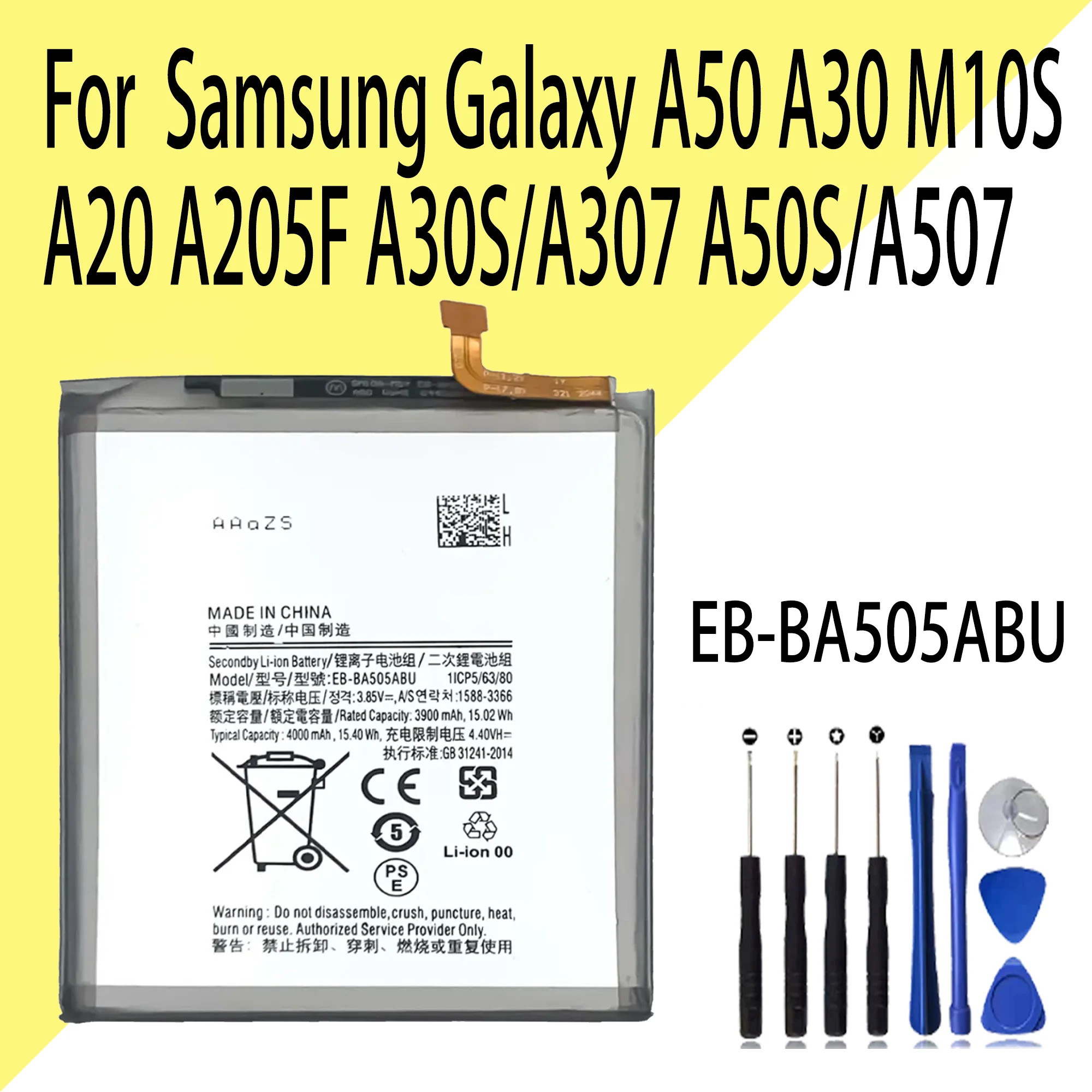 

100% Original EB-BA505ABU Battery For Samsung A50A20/ A205F/ A30S/ Phone Replacement Bateria