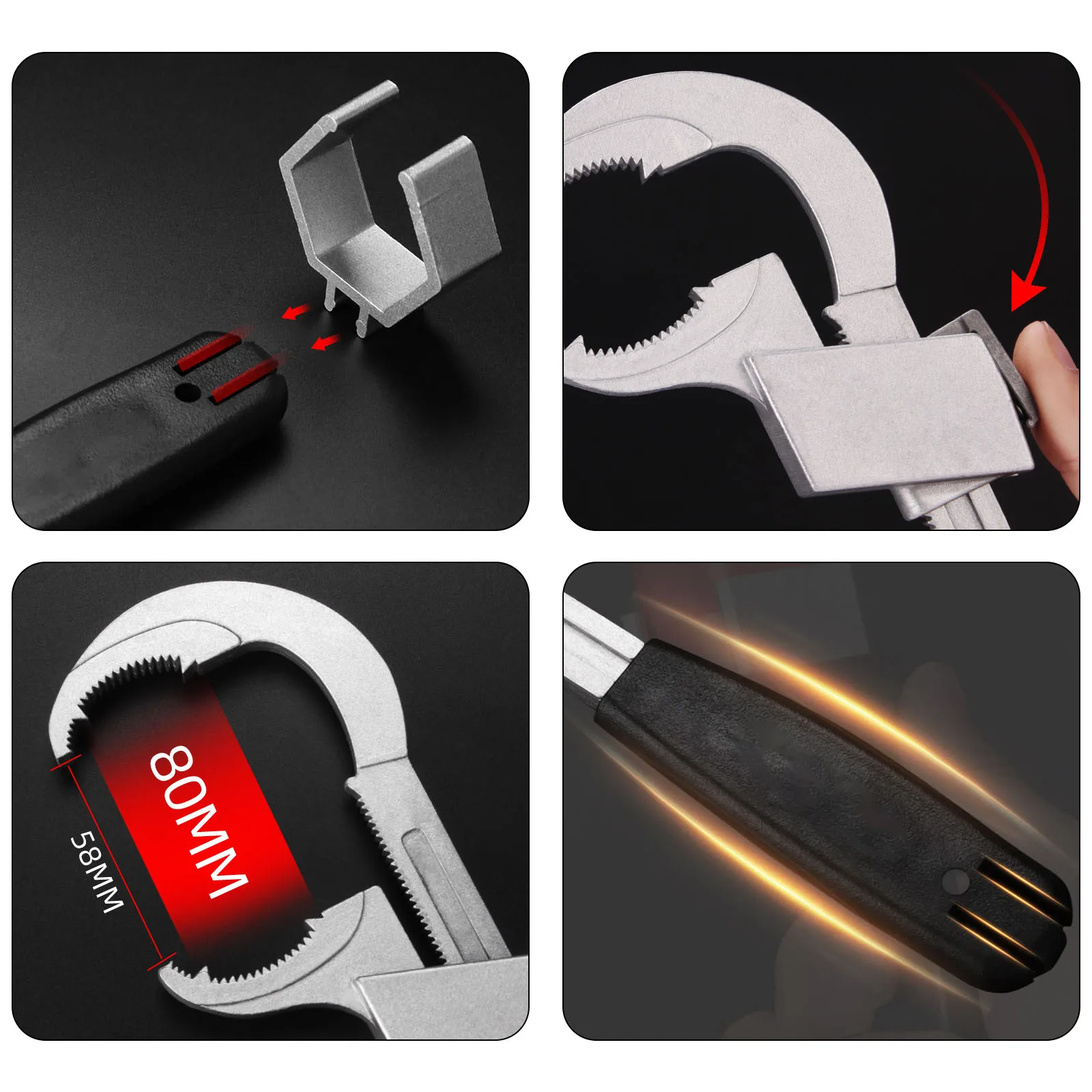 

Universal Bathroom Wrench Tool Sets Opening Adjustable Pipe Wrench Bathroom Multifunctional Faucets Plumbing Repair Tools