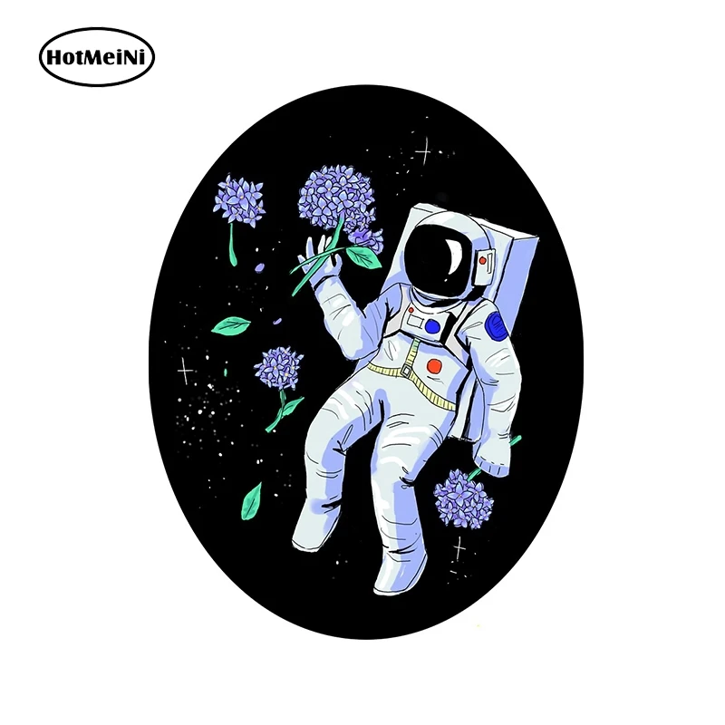 

13cm x 10.1cm for Astronaut and Flower Funny Vinyl Car Stickers Skateboard Truck SUV Window Bumper Decoration