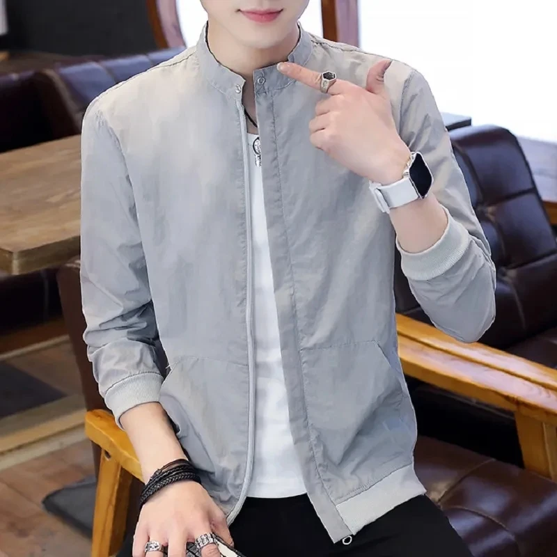 Куртка-бомбер мужская Тонкая повседневная верхняя одежда дышащая спортивная