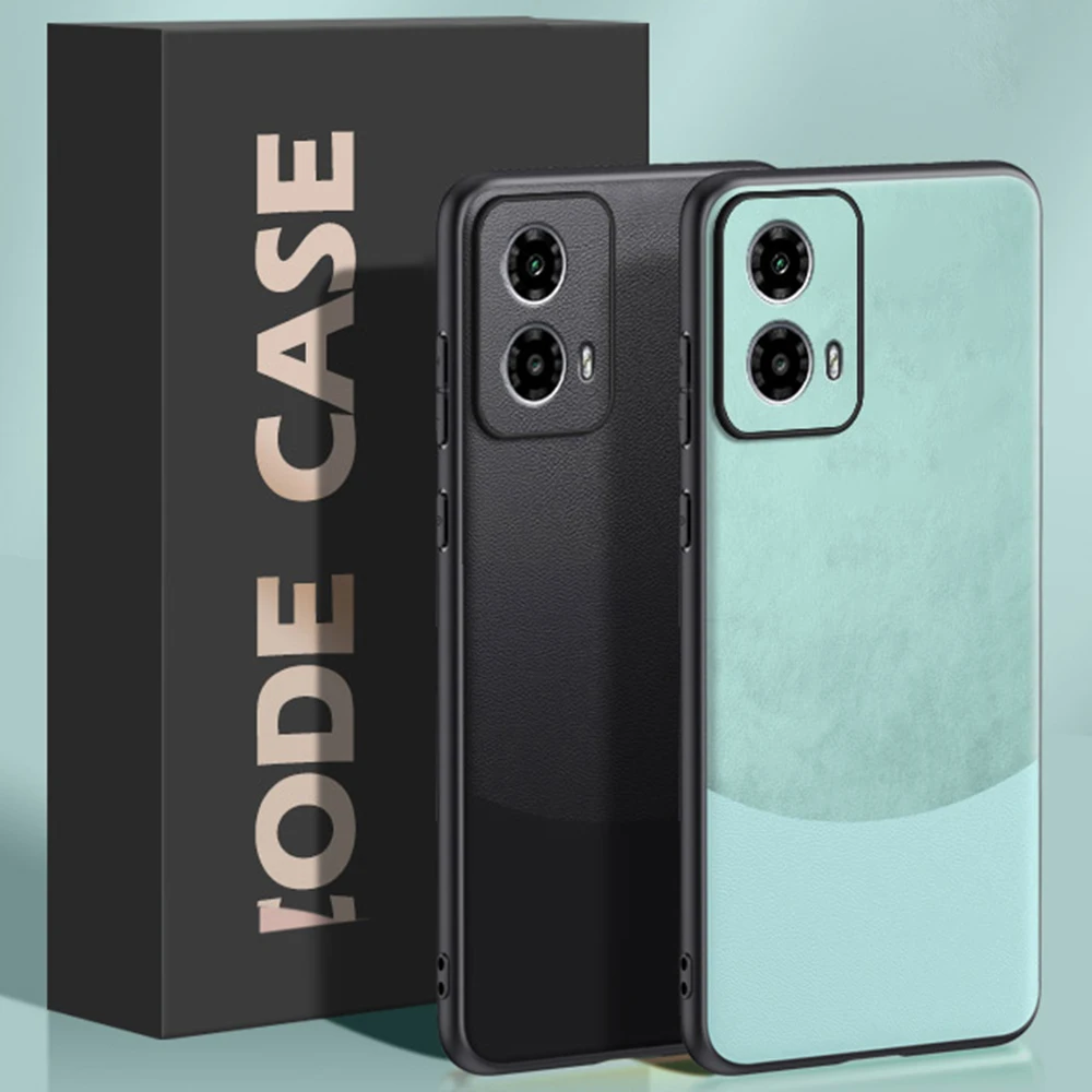 Кожаный чехол для Motorola Moto G34 матовый силиконовый защитный телефона с