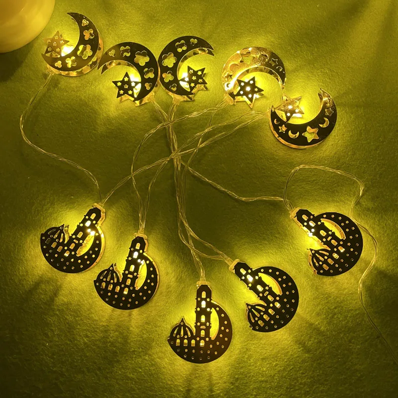 1 5 метра светодиодный светильник для Ид Мубарак гирлянда с луной и звездой