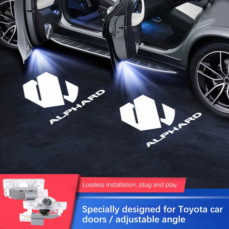 

2X светодиодный автомобильный декор, лампа с логотипом приветствия, дверная лампа для TOYOTA Alphard 2011-2024 Vellfire 20/30 Series GR, декоративная лампа, новая