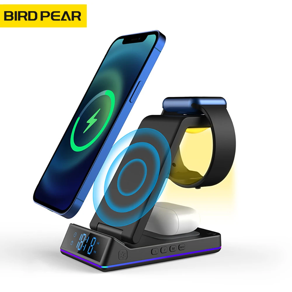 

Wireless Charger Qi Fast Charging Dock Station 5 in 1 Wireless Chargers Stand For iPhone 13 12 11 XS Pro Max 8 iWatch 7 AirPods