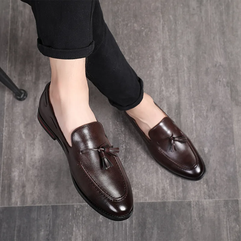 

Italian Men Dress Shoes Leather Brand Formal Shoes Men Elegant Coiffeur Classic Shoes Men Office Sepatu Slip On Pria Buty Meskie