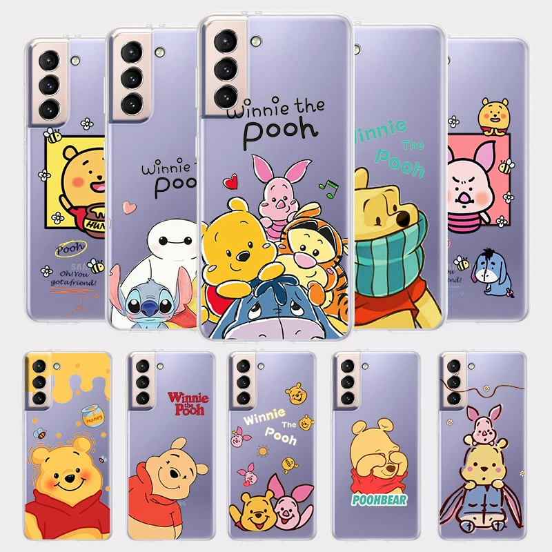 

Disney Winnie The Pooh Cartoon Phone Case for Samsung Galaxy S22 S21 S20 FE Ultra S10 S9 Plus Lite Transparent Silicone Shell