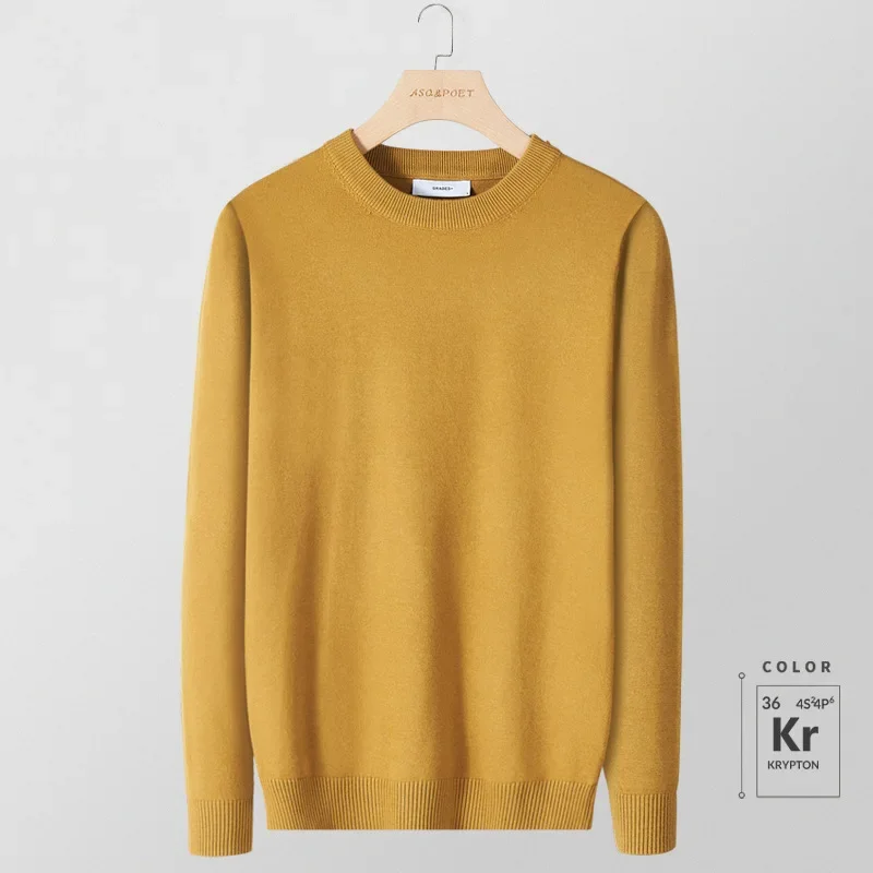 MRMT 2024 Brand New Men's Sweater Round Neck Outer Wear Basement Casual Business Slim Suit Inner Long Sleeve Knit Top