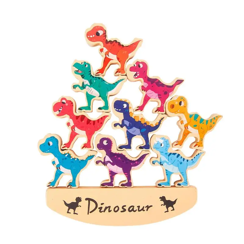 

Stacking Dinosaur Toys For Kids Wooden Balance Blocks For Pre-Schoolers Dinosaur Balance Toys STEM Educational Toys For 3 Years