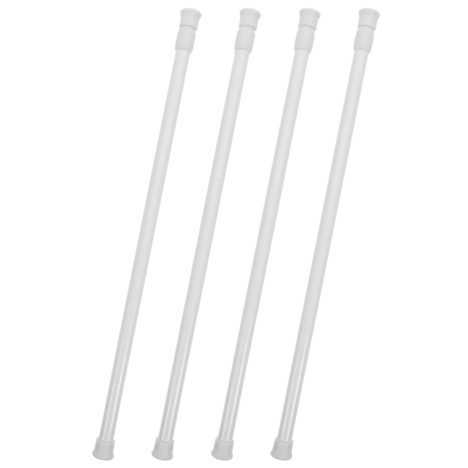 

4 Pcs Hole-free Curtain Rod Window Bar Tension Spring Cabinet Closet Rods Hanging Clothes Suspension Plastic