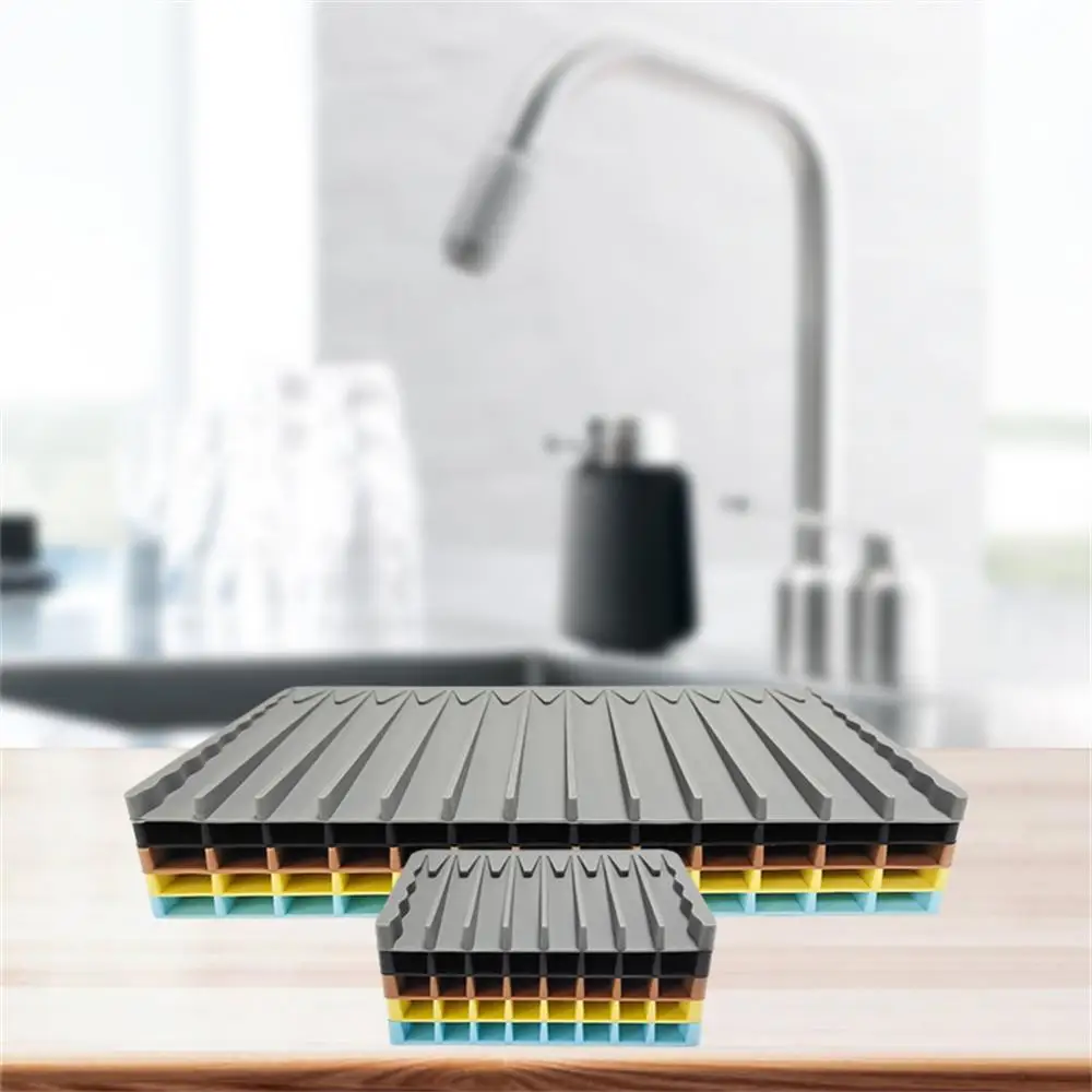 

Non-slip Dish Cup Pad Durable Heat Resistant Kitchen Bathroom Drainer Mat Self Draining Dishwaser Cushion Pad Wholesale Draining